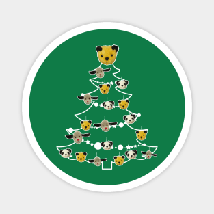 Sooty Christmas Tree White Silhouette Magnet